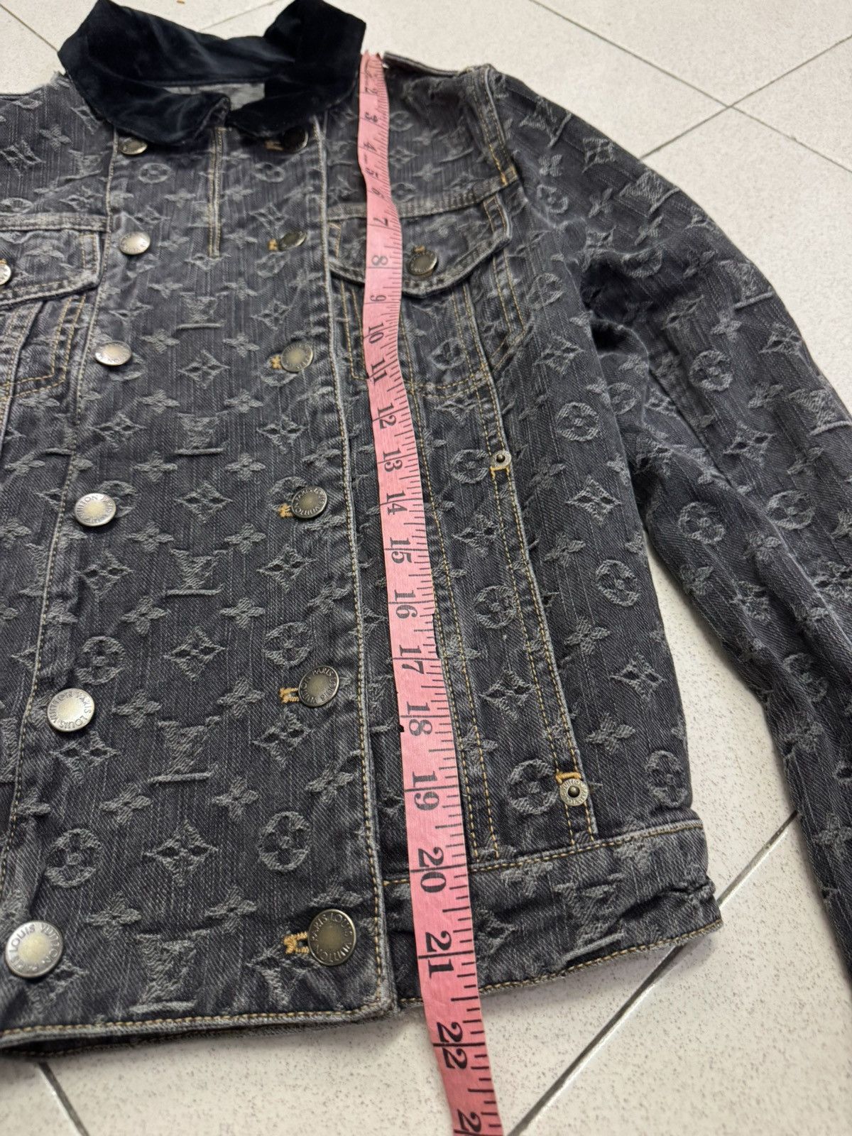 Louis Vuitton VINTAGE 2007 LOUIS VUITTON MONOGRAM JACQUARD DENIM JACKET Size XS / US 0-2 / IT 36-38 - 10 Thumbnail