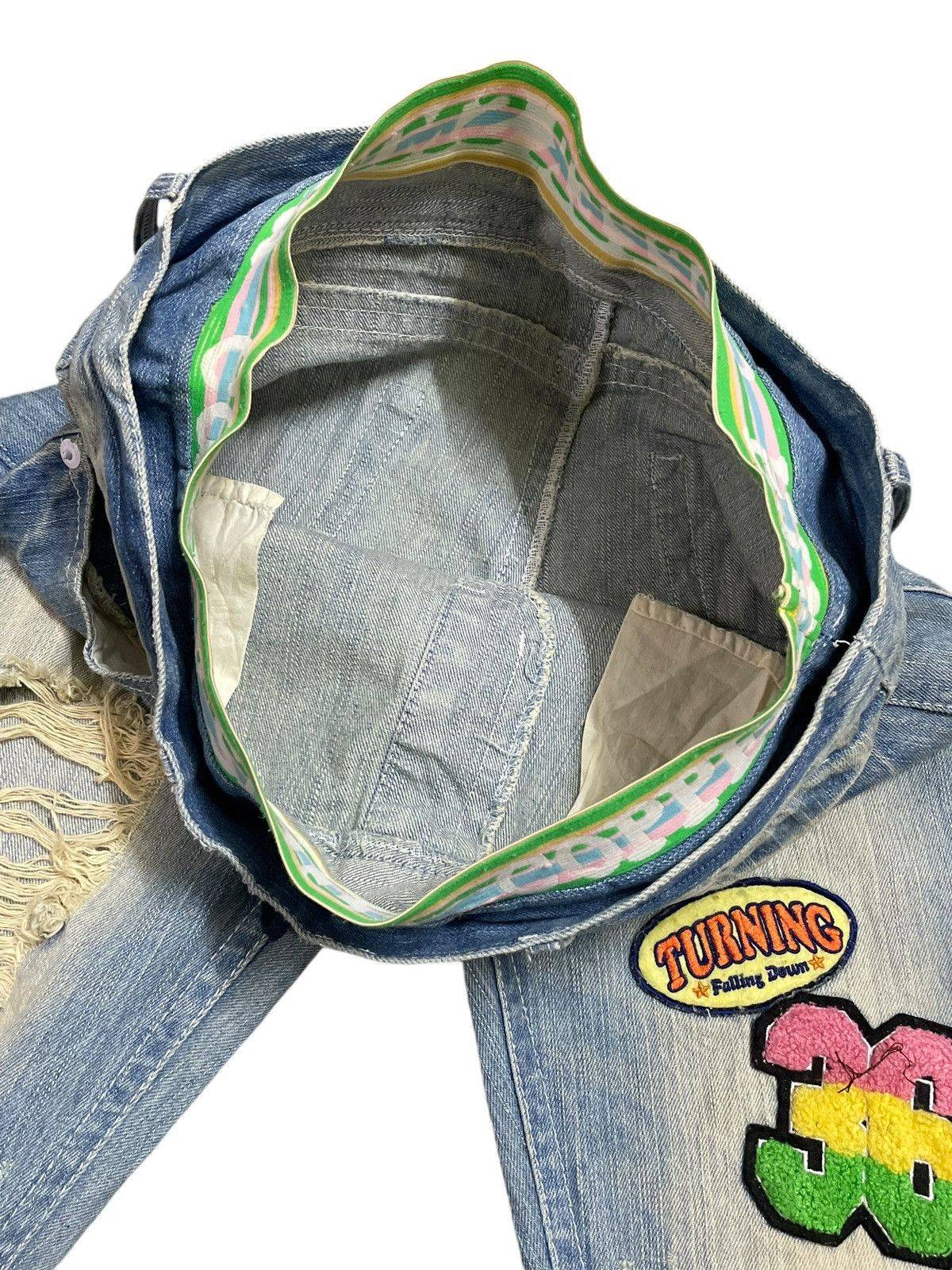 Japanese Brand Vintage Y2K Japanese Funky Patches Distressed Jogger Jeans Size 33" - 9 Thumbnail