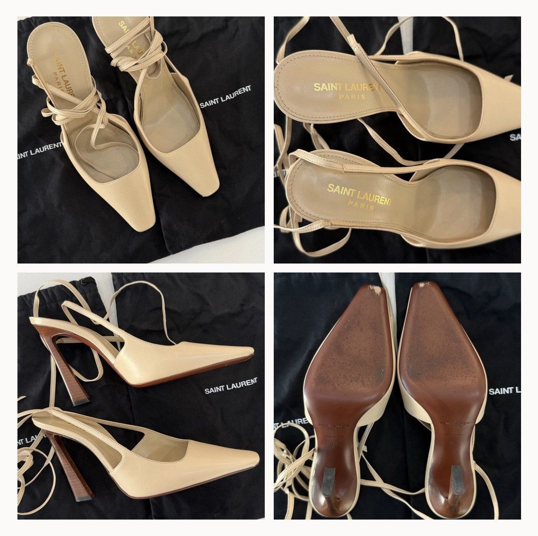 Saint Laurent Paris Saint Laurent Blade slingback pumps in Nude Size US 6 / IT 36 - 1 Thumbnail
