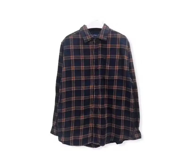 Flannel Navy Plaid Tartan Flannel Shirt Size US L / EU 52-54 / 3 - 1 Thumbnail