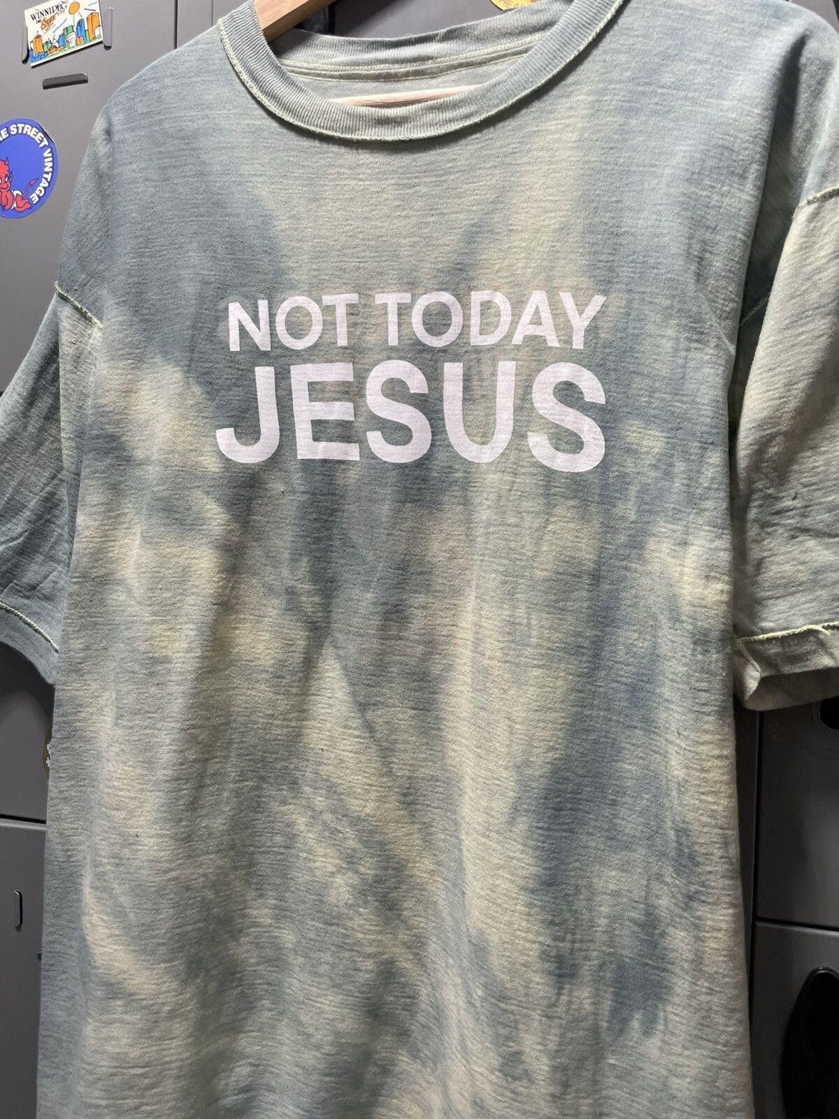 Vintage NOT TODAY JESUS print on 80s inside out tie dye tee Size US L / EU 52-54 / 3 - 2 Thumbnail