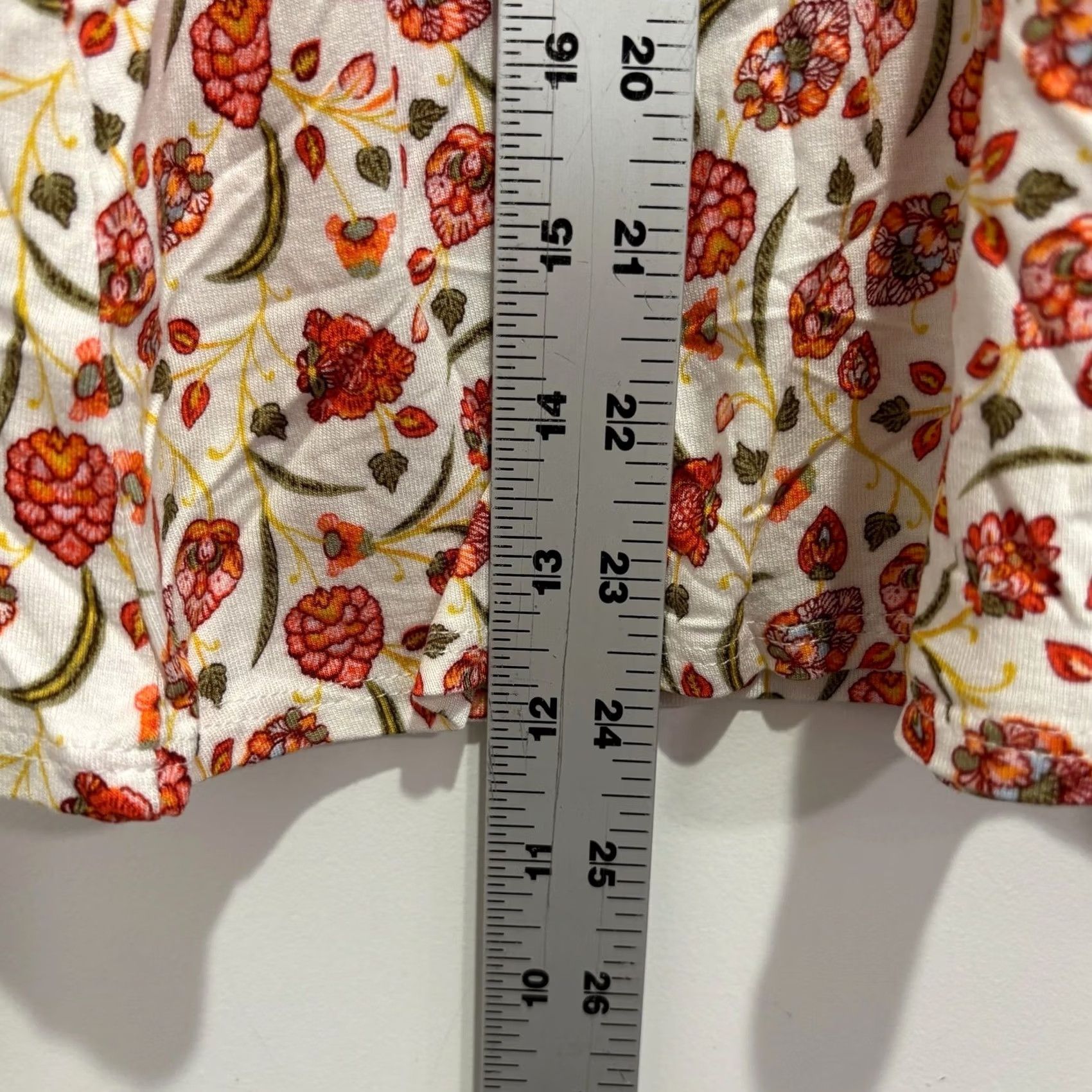Old Navy Old Navy Women Small Tank Top Sleeveless Floral Red Orange Cream Boho Luxe Jersey Size S / US 4 / IT 40 - 4 Thumbnail