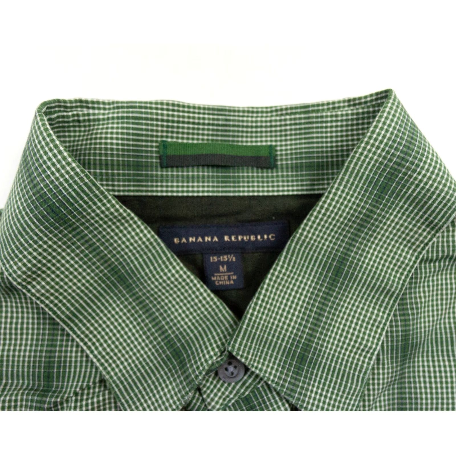Banana Republic Banana Republic Men’s Button-Up Shirt M Green Check Long Sleeve Collared Non-Iron Regular Slimming Preppy All Seasons Shirt Size US M / EU 48-50 / 2 - 4 Thumbnail