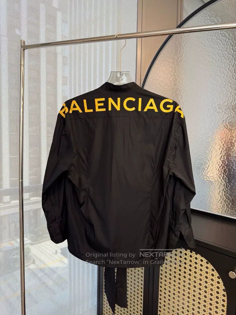 Balenciaga Balenciaga Black and Yellow Back Letter Logo Shirt Size XXS / US 00 / IT 34 - 2 Thumbnail