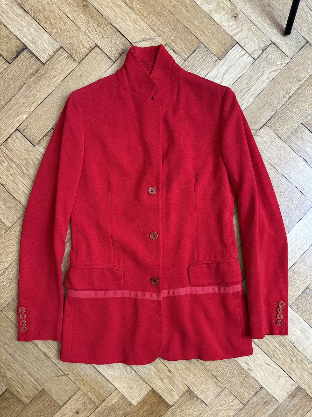 Helmut Lang Helmut Lang 1990s Runway Rare Archive Red Classic Blazer Size M / US 6-8 / IT 42-44 - 5 Thumbnail