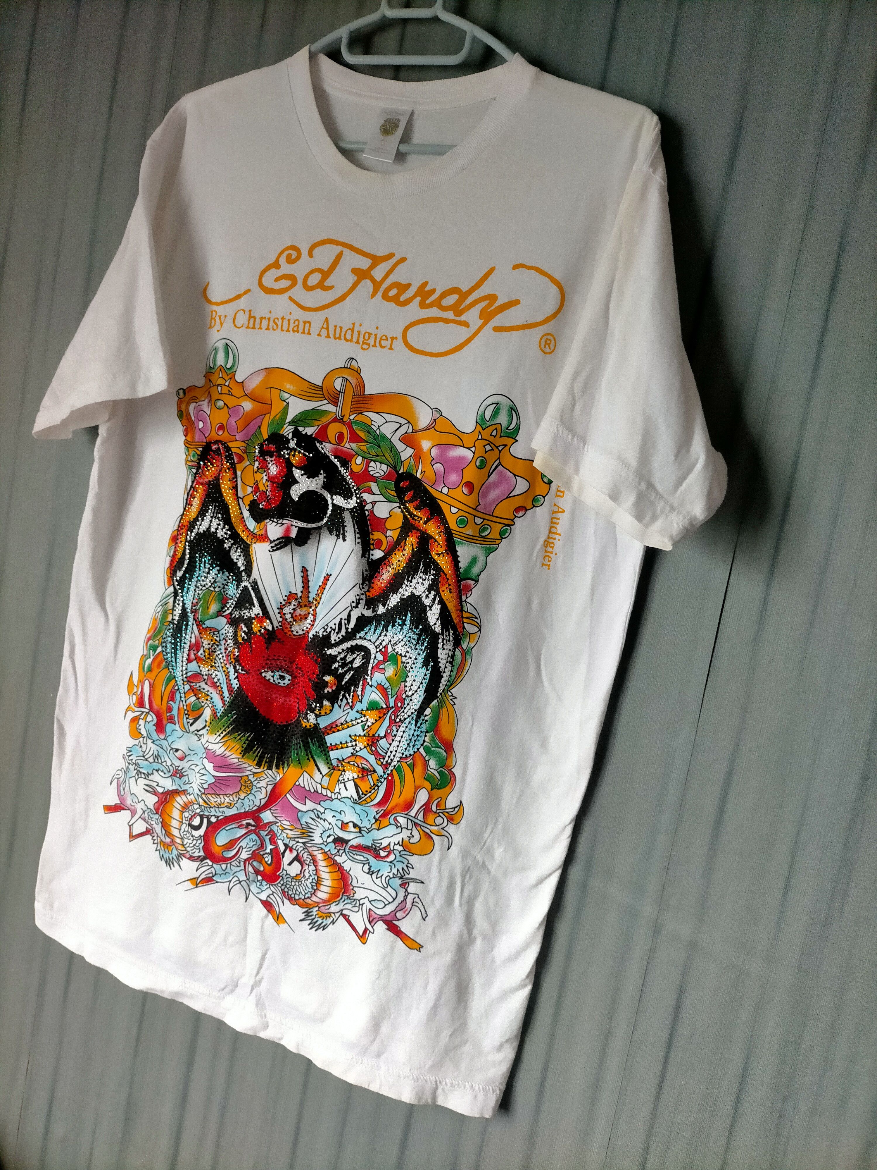 Ed Hardy Ed Hardy By Christian Audigier White T-shirt Size US XL / EU 56 / 4 - 2 Thumbnail