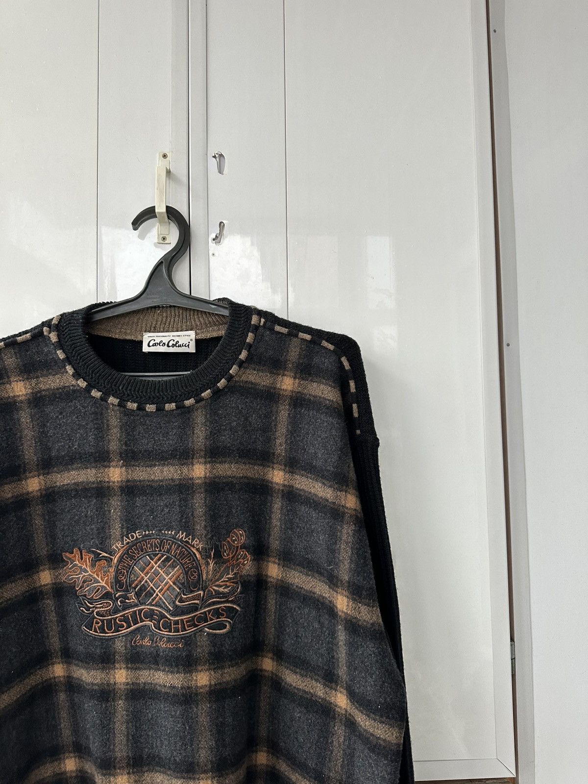 Carlo Colucci Vintage Carlo Colucci Knit Sweater Patchwork Brown Size US L / EU 52-54 / 3 - 4 Thumbnail