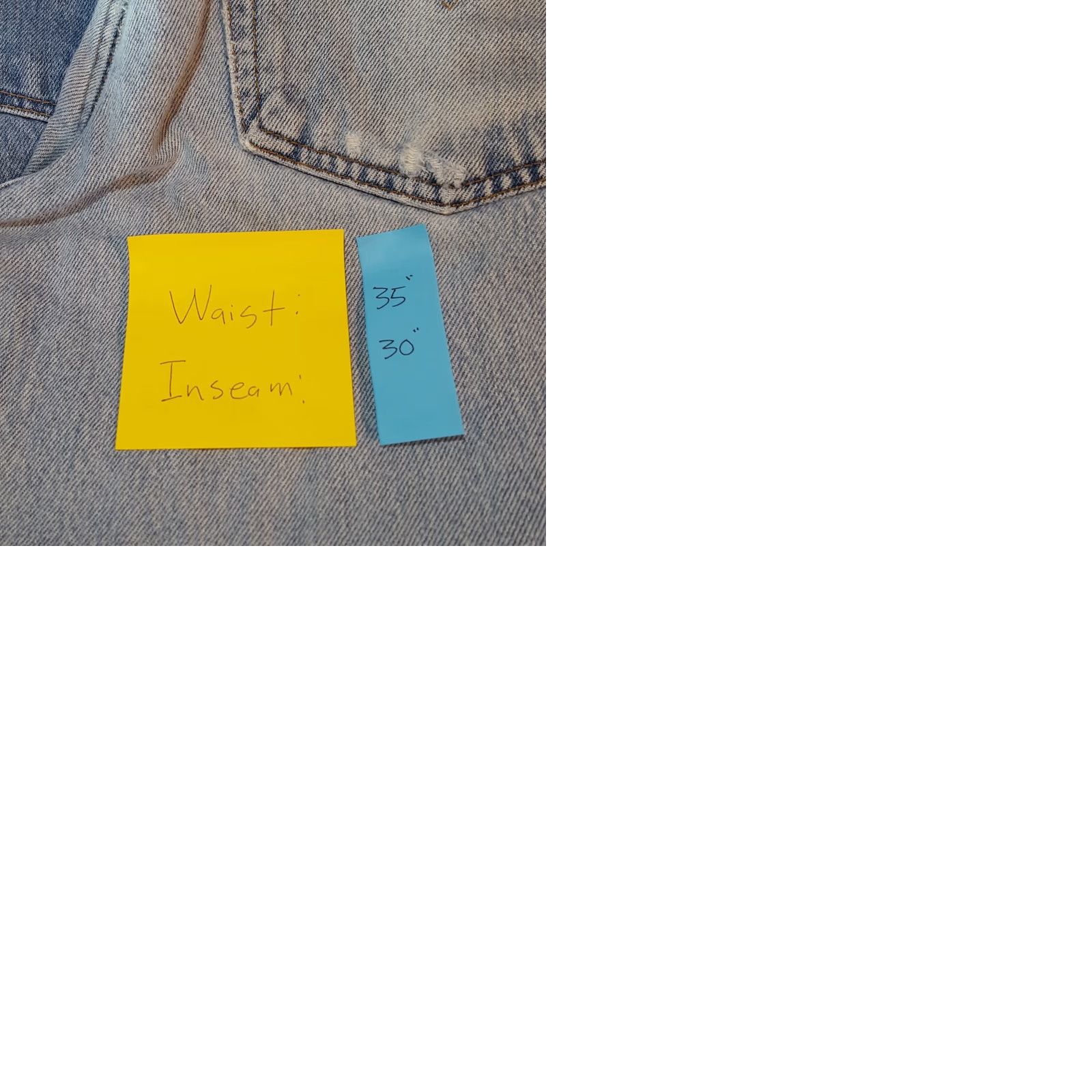 Levi's VINTAGE Levi's 550 Distressed Jeans Men 35x30 Denim 90s Relaxed Tapered Blue jeans Size US 35 - 9 Thumbnail