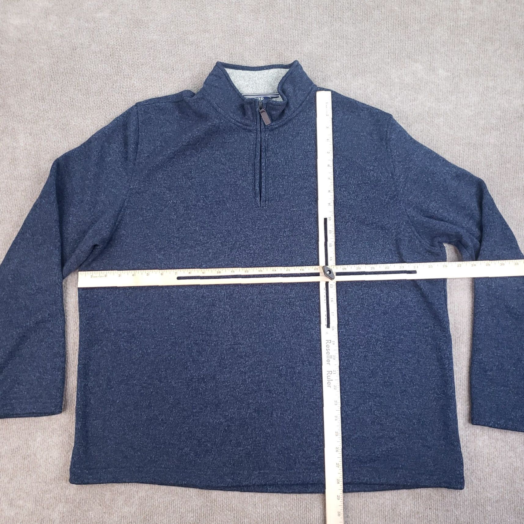 Izod IZOD Sweater Men 2XL Blue Pullover 1/4 Zip Mock Neck Long Sleeve Casual Size US XXL / EU 58 / 5 - 2 Thumbnail