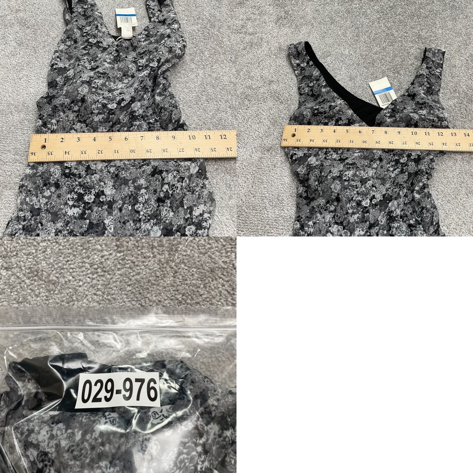 Vintage Belle Dee Jour Jumpsuit XL Black Gray Floral Sleeveless NWT New Womens Size 40" / US 18 - 8 Thumbnail