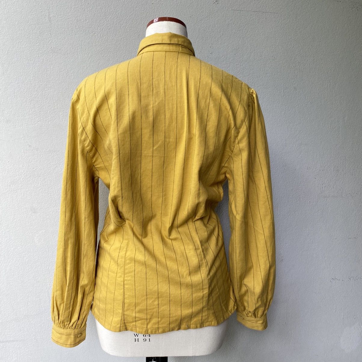 Norma Kamali Norma Kamali Yellow Stripe Soft Button Blouse Size M / US 6-8 / IT 42-44 - 20 Thumbnail