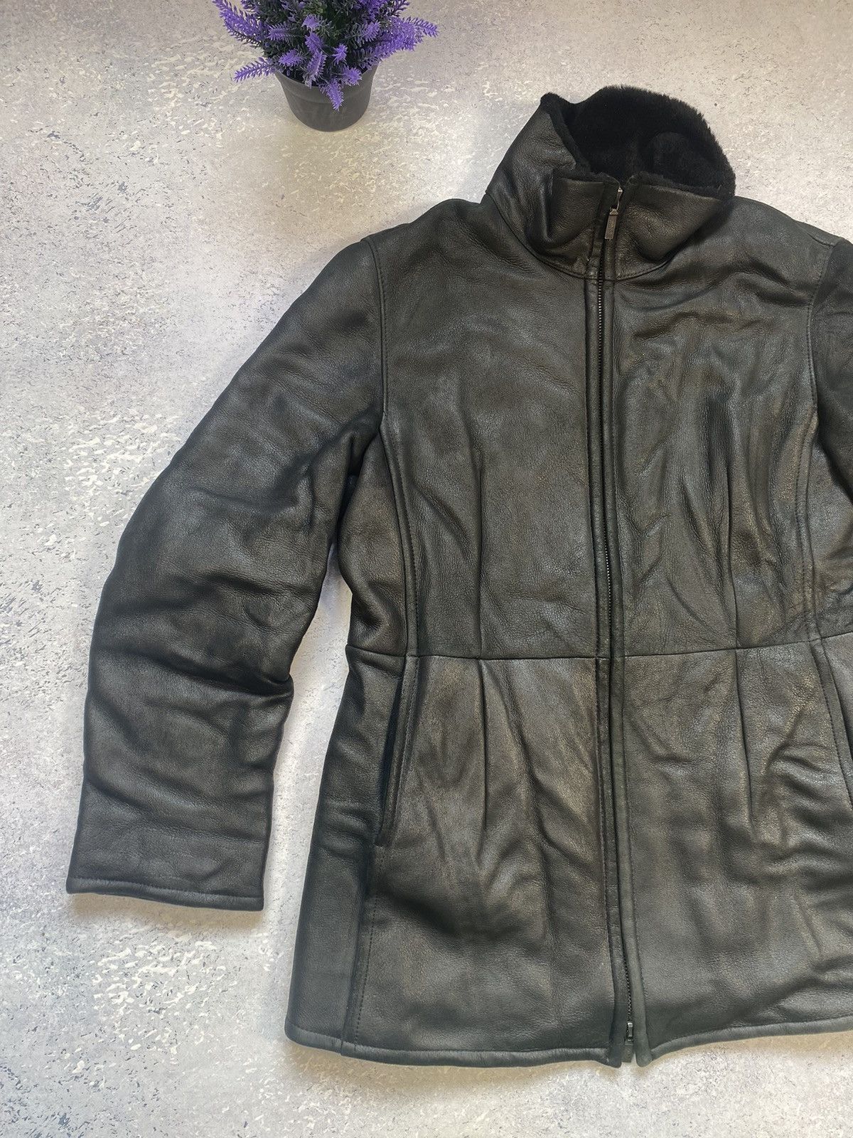 Hugo Boss × Leather Luxury Black Hugo Boss Women’s Leather Coat Size USA 8 Size M / US 6-8 / IT 42-44 - 3 Thumbnail