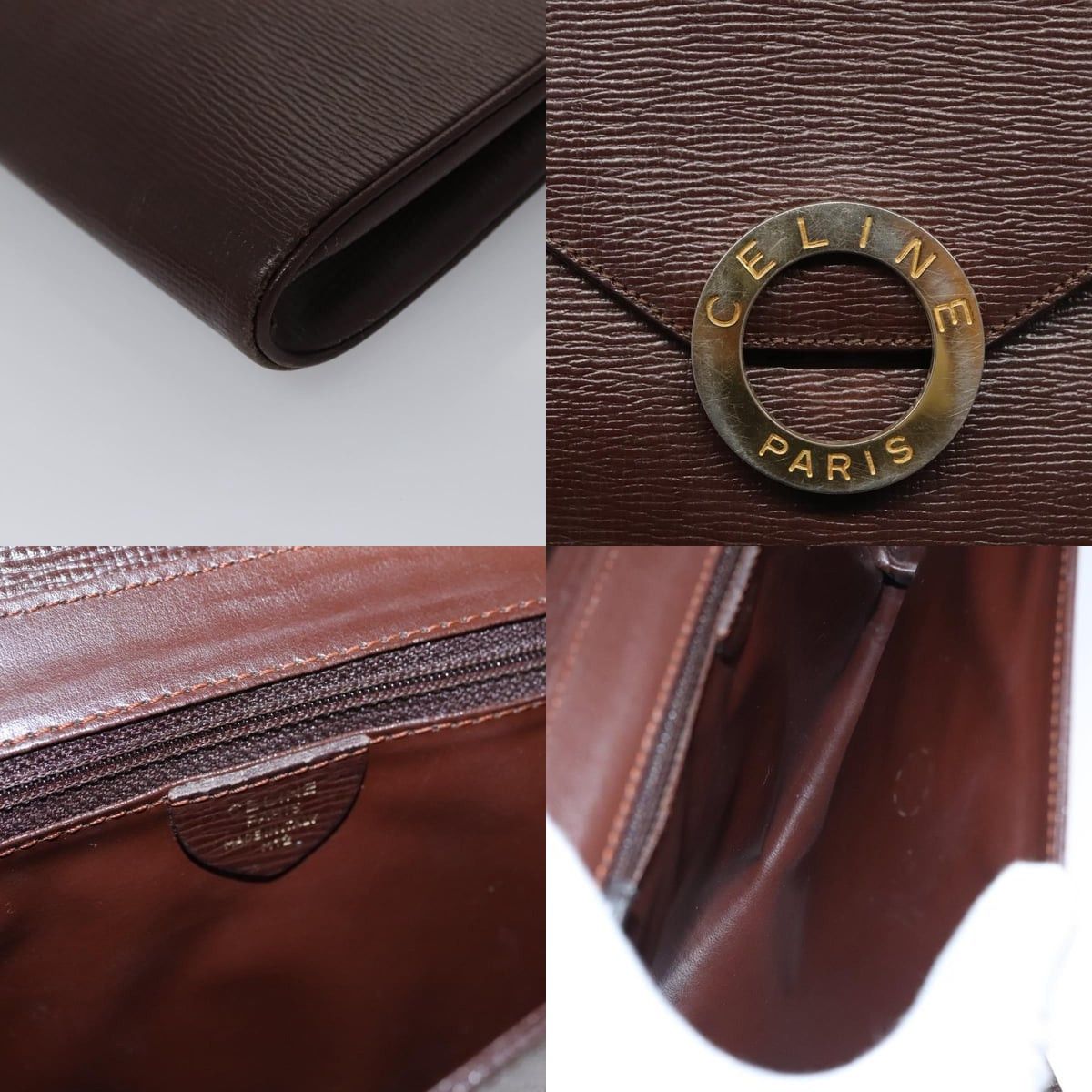Celine CELINE Circle Shoulder Bag Leather Brown Gold Size ONE SIZE - 11 Thumbnail