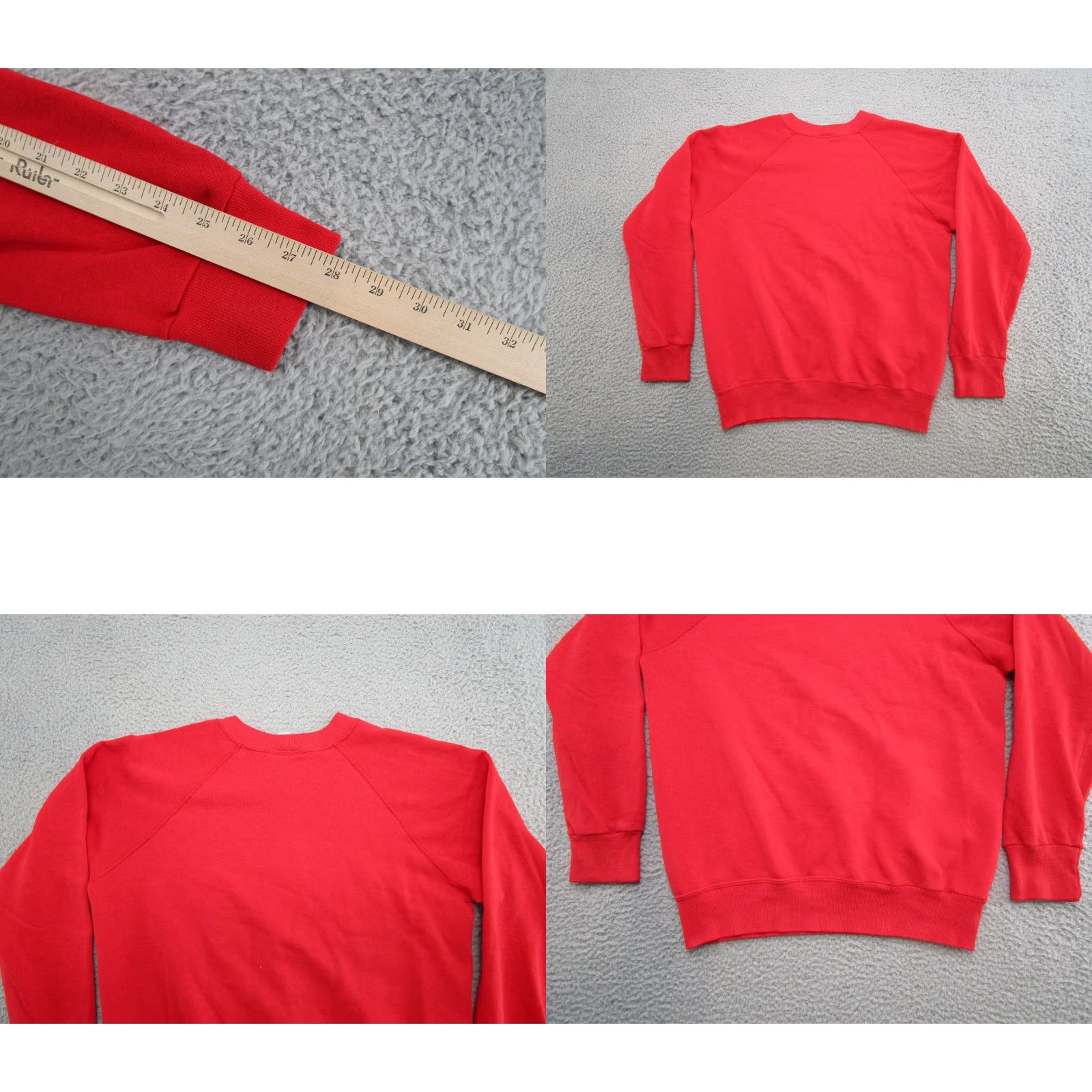 Champion VINTAGE University of Wisconsin Platteville Raglan Sleeve Sweatshirt Hoodie SZ L Mens Red Pullover Sports University 80s Size US L / EU 52-54 / 3 - 8 Thumbnail