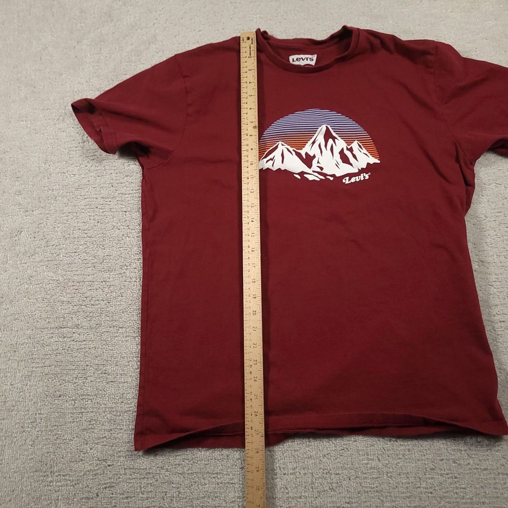 Levi's Levi's Shirt Mens XL Burgundy Mountain Graphic Tee Crewneck Outdoor Casual Cotton Size US XL / EU 56 / 4 - 5 Thumbnail