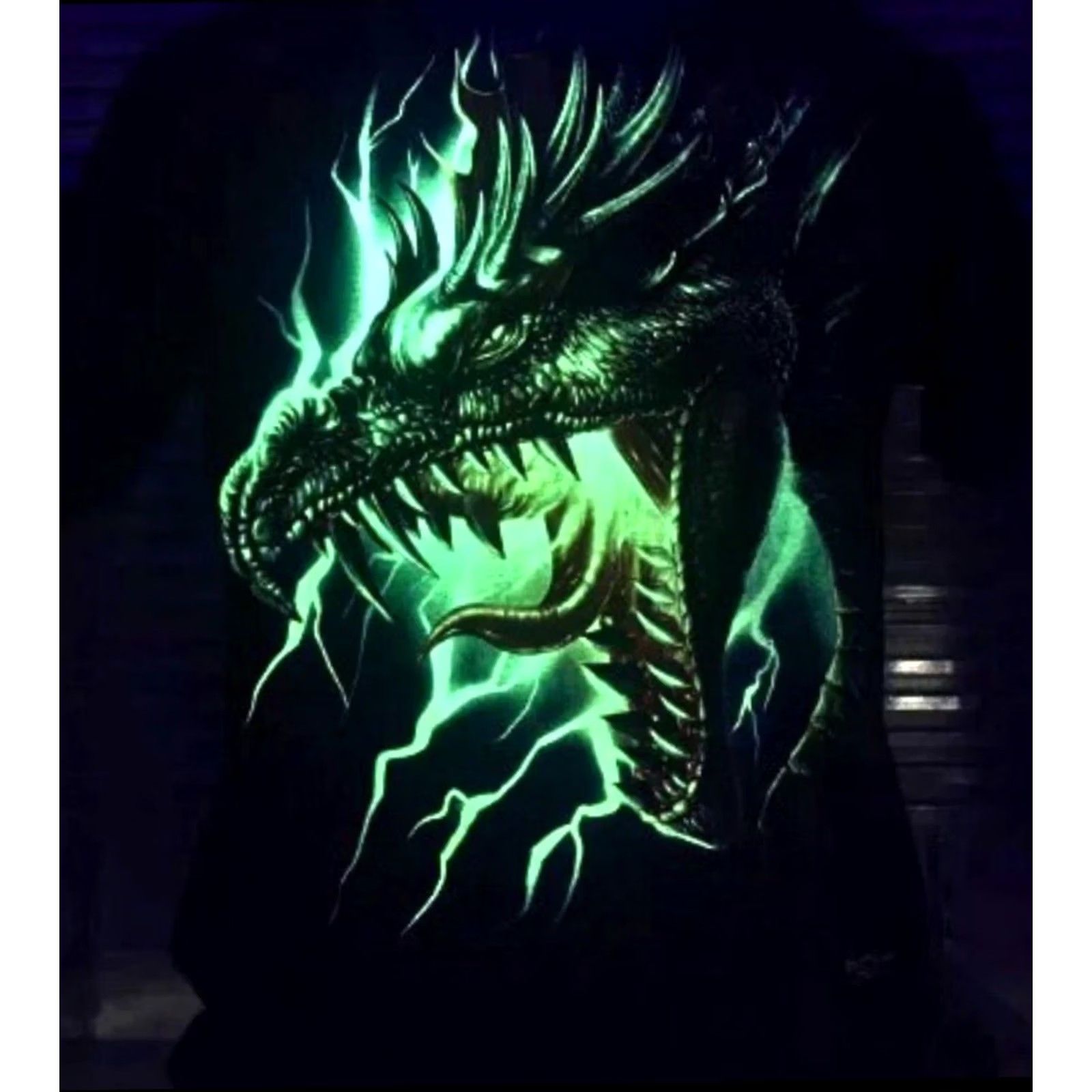 Vintage Rock Chang Dragon Thunder Fantasy Glow Dark T-Shirt Mens M Size US M / EU 48-50 / 2 - 4 Thumbnail