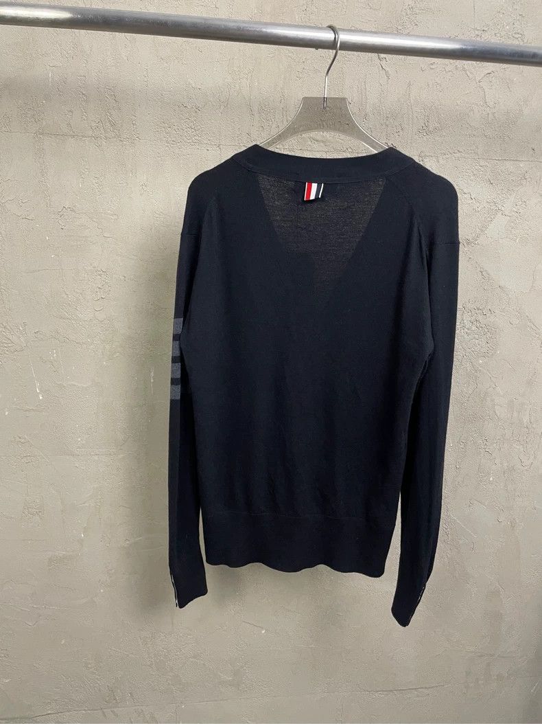 Thom Browne Thom Browne Black four-striped wool cardigan jacket 2505-Ne Size US M / EU 48-50 / 2 - 2 Thumbnail