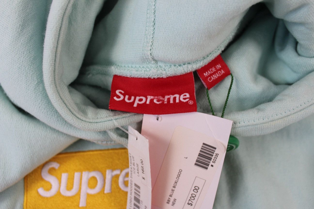 Supreme Supreme Box Logo Hooded Sweatshirt 'Ice Blue' Size US L / EU 52-54 / 3 - 8 Thumbnail