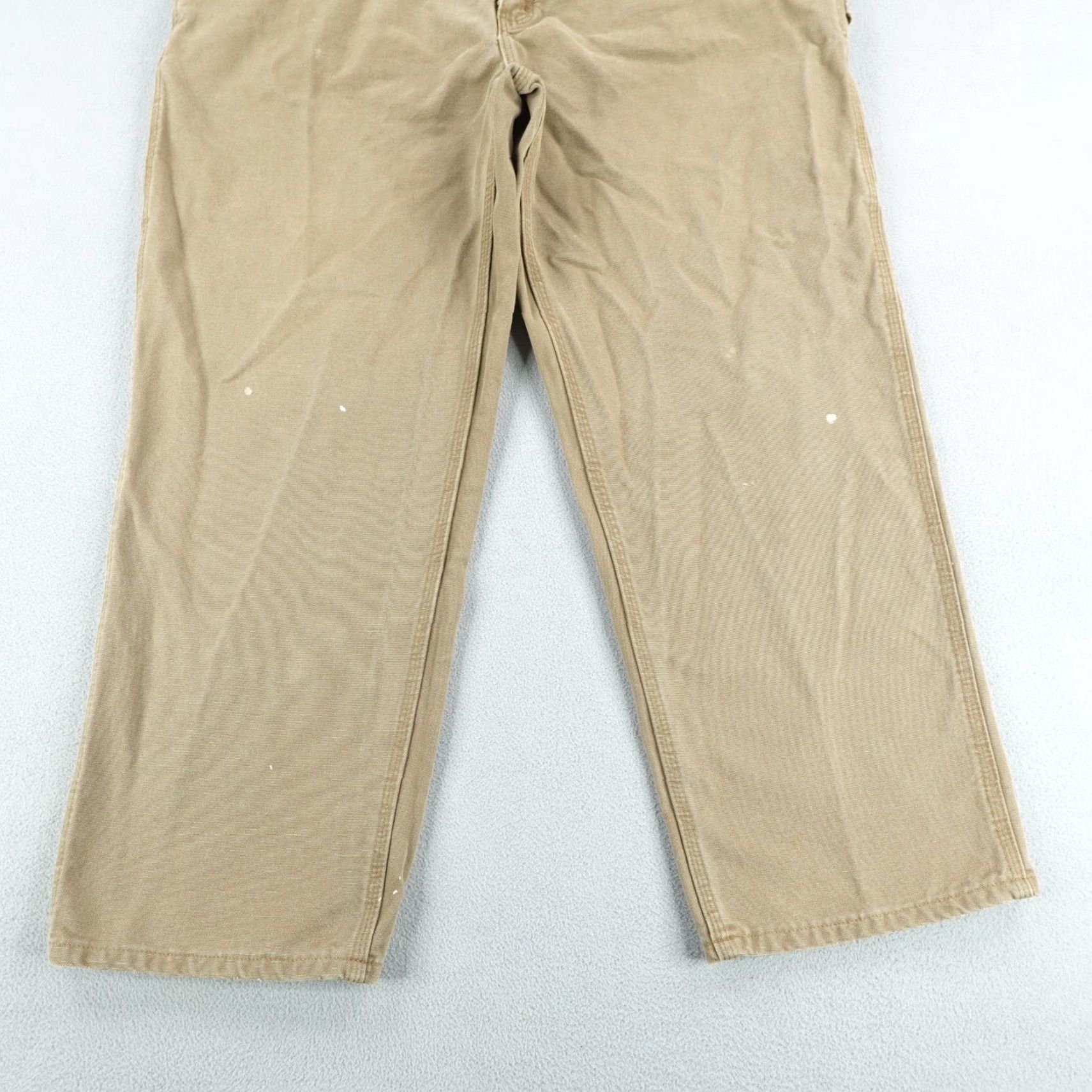 Carhartt VINTAGE Carhartt Pants Mens 40x30 Brown Washed Canvas Dungaree Fit Workwear Carpenter Regular Inseam 28" Brown Mens Size US 38 / EU 54 - 3 Thumbnail