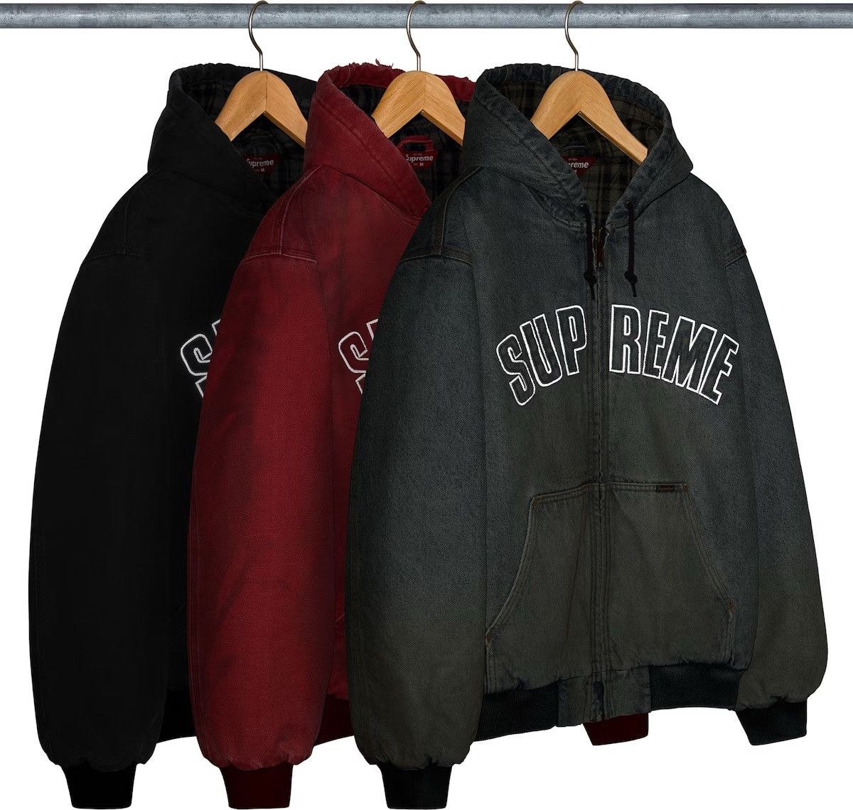 Supreme Supreme Reflective Arc Hooded Work Jacket Black FW25 Size US S / EU 44-46 / 1 - 3 Thumbnail