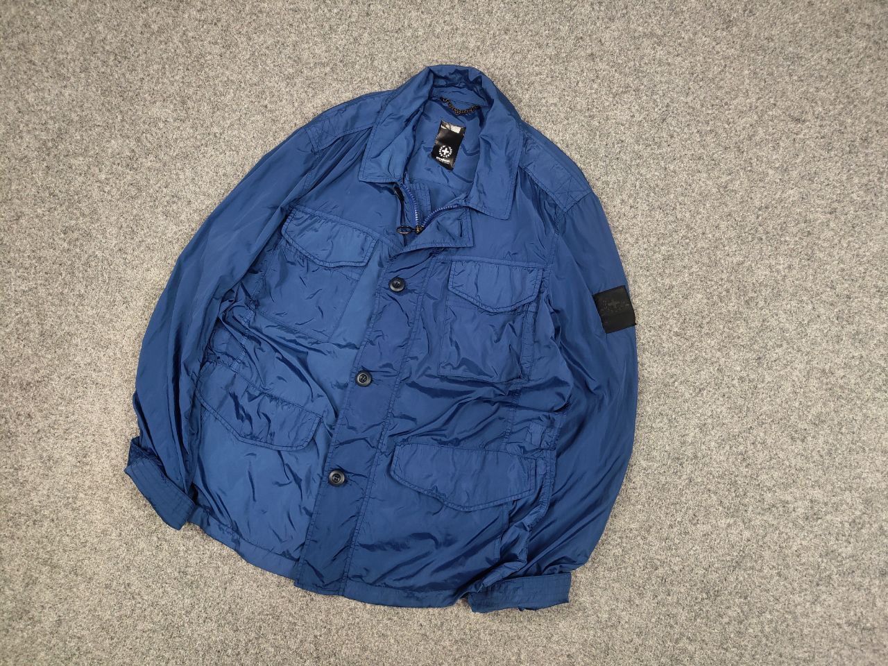 Strellson Strellson Design Nylon Polyamide Blue Pocket Zip Jacket Size US M / EU 48-50 / 2 - 3 Thumbnail