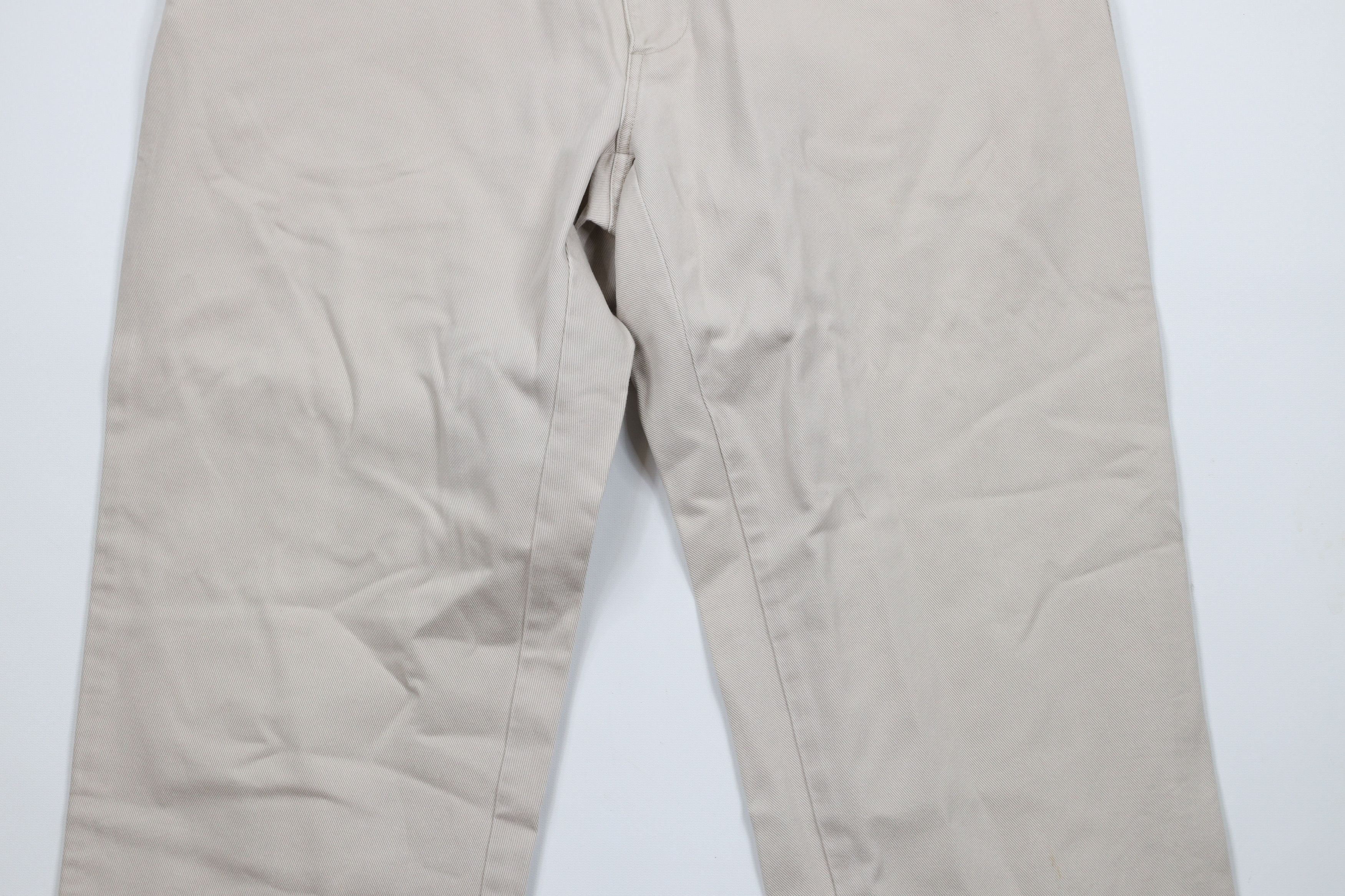 Orvis × Vintage Vintage 90s Orvis Heavy Leather Trim Wide Leg Pants Beige Size US 36 / EU 52 - 3 Thumbnail