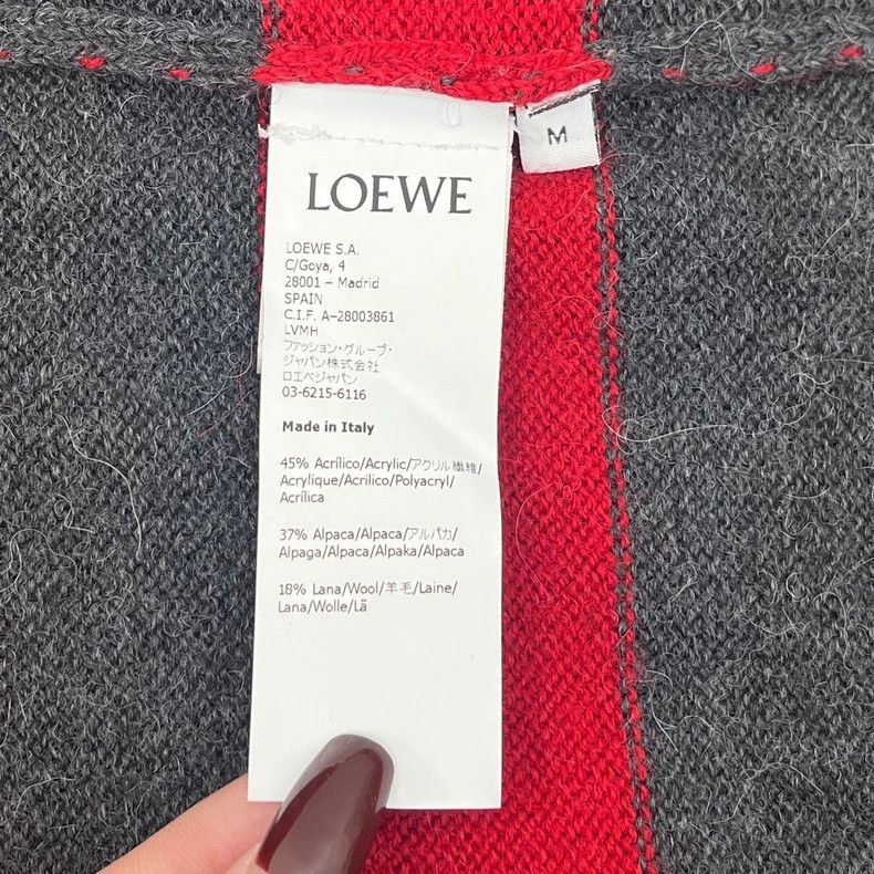 Loewe loewe Classic embroidered sweater with red and gray stripes Size US M / EU 48-50 / 2 - 7 Thumbnail