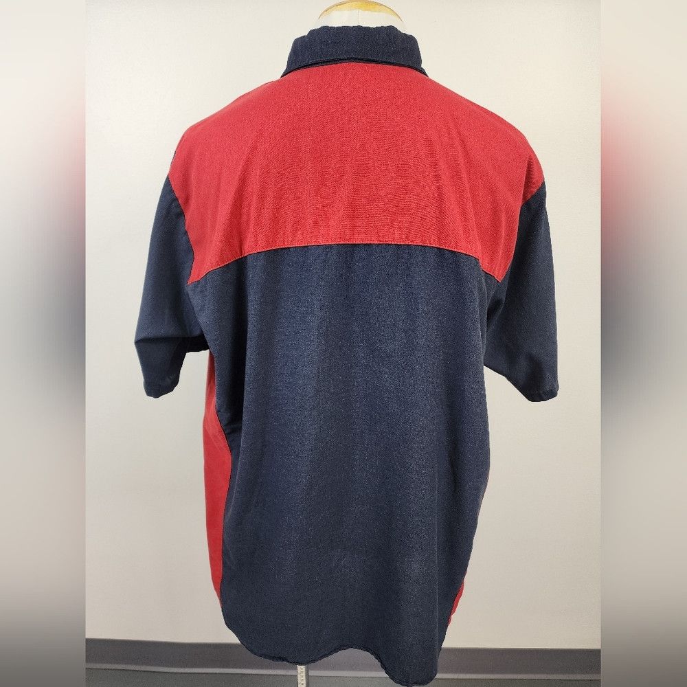 Red Kap Red Kap Men's Blue & Red Work Shirt 2 Sewn On Patched Baggy Size US XL / EU 56 / 4 - 3 Thumbnail