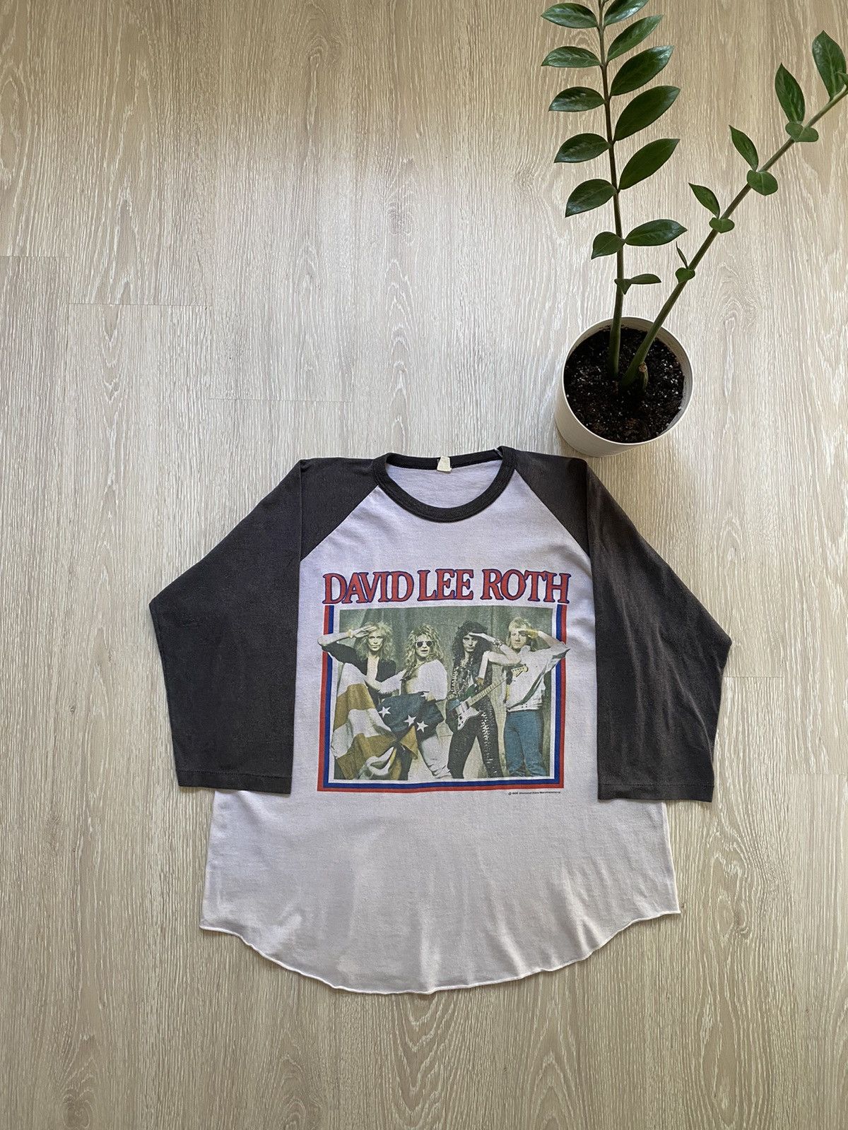 image of Band Tees x Vintage David Lee Roth Raglan T-Shirt 1986 Roth Rules in White, Men's (Size XL)