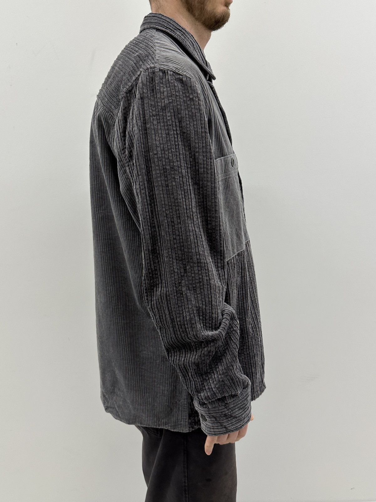Cos COS mens Lyocell Corduory Cotton Blend Velvet Overshirt Gray Size US L / EU 52-54 / 3 - 7 Thumbnail