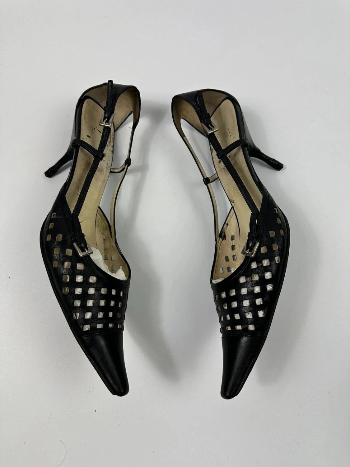 Prada Prada 90’s Black Holes Leather Heels bumps Size US 9 / IT 39 - 7 Thumbnail