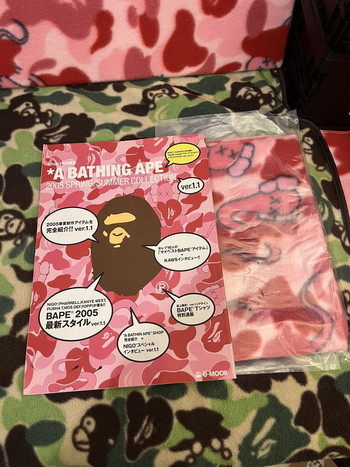 2005 Bape Kaws Magazine + Fabric
