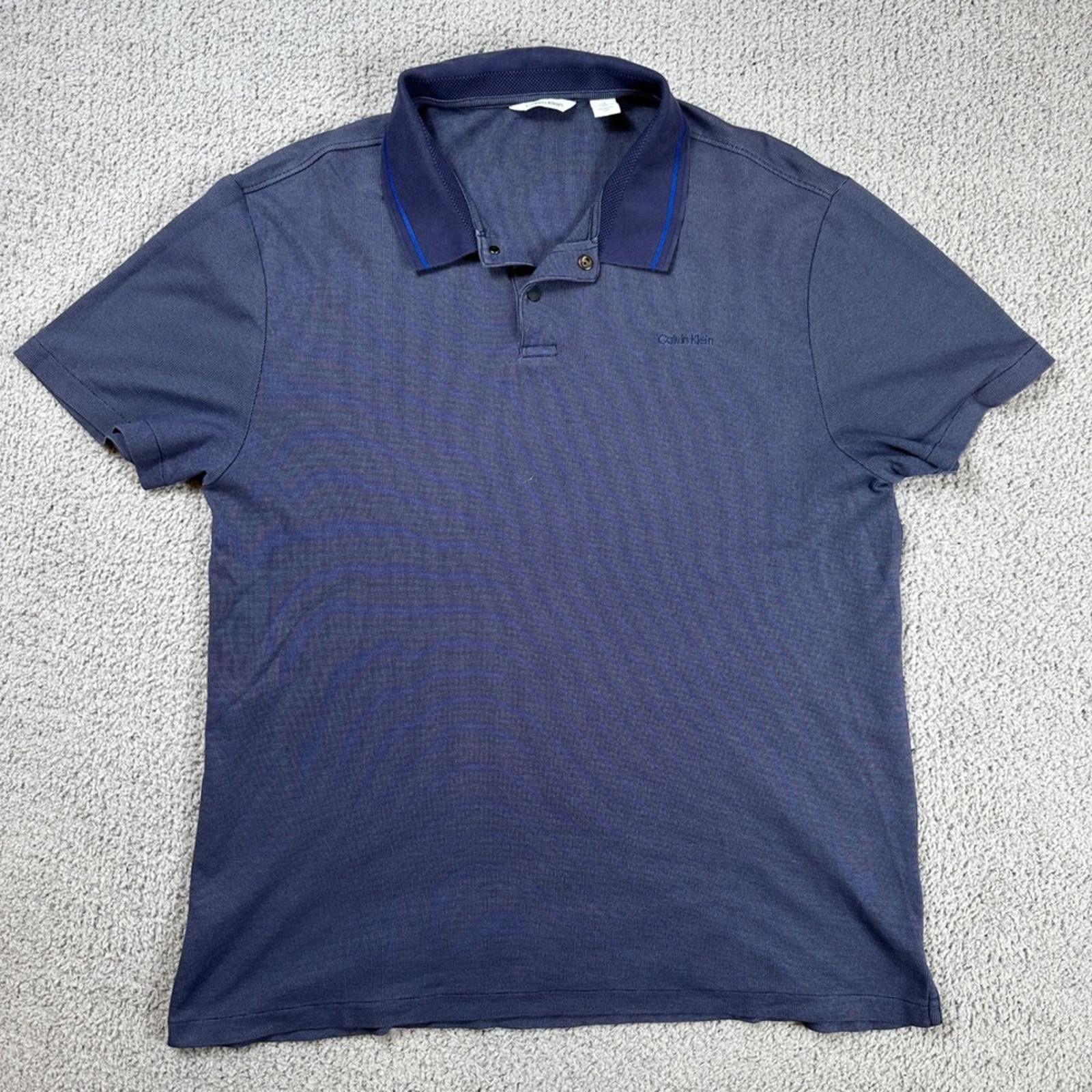 Calvin Klein Calvin Klein Polo Shirt Mens L Navy Blue Logo Modern Fit Size US L / EU 52-54 / 3 - 1 Thumbnail