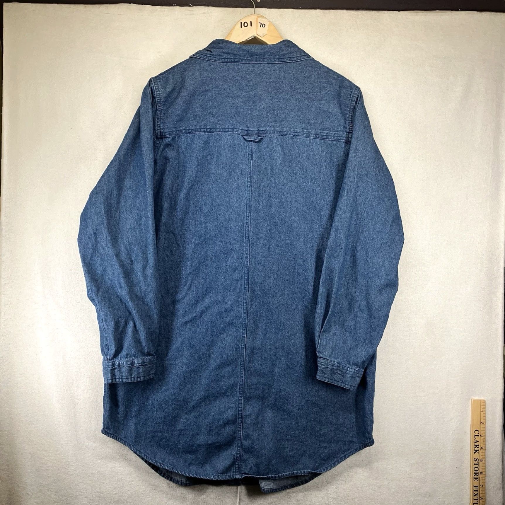 Denime VINTAGE 90s Women's Denim Shacket Medium Blue Jean Button-Up Shacket Casual Western Cowgirl 100% Cotton A Size M / US 6-8 / IT 42-44 - 2 Thumbnail