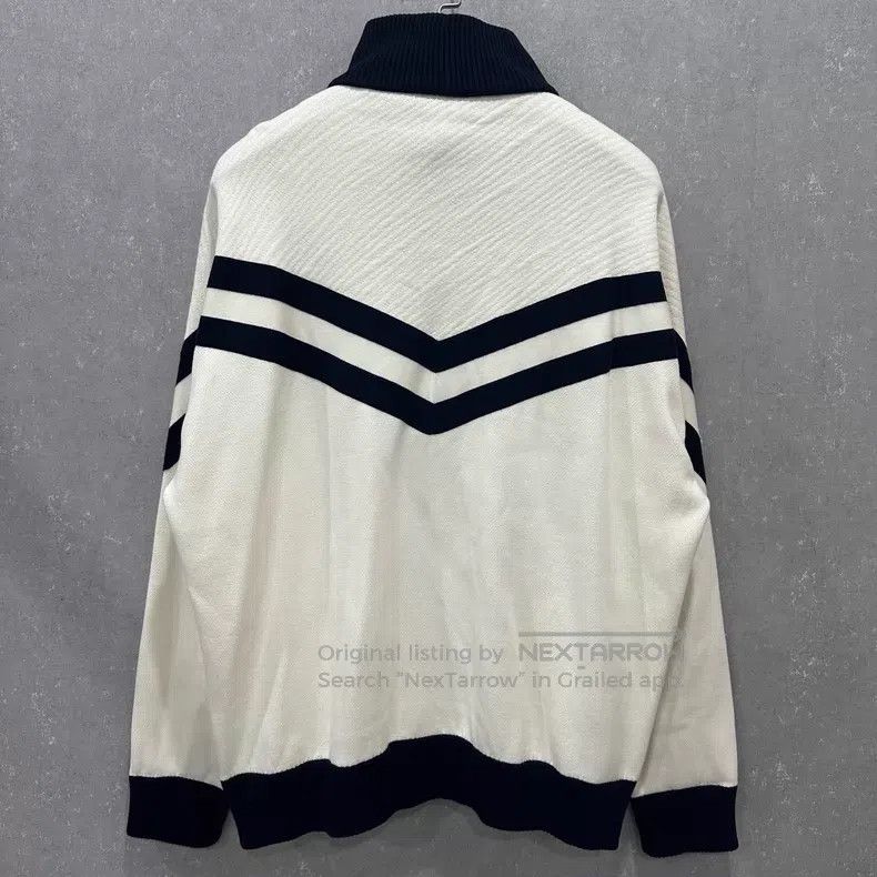 Louis Vuitton Louis Vuitton White striped embroidered knit jacket Size US L / EU 52-54 / 3 - 2 Thumbnail