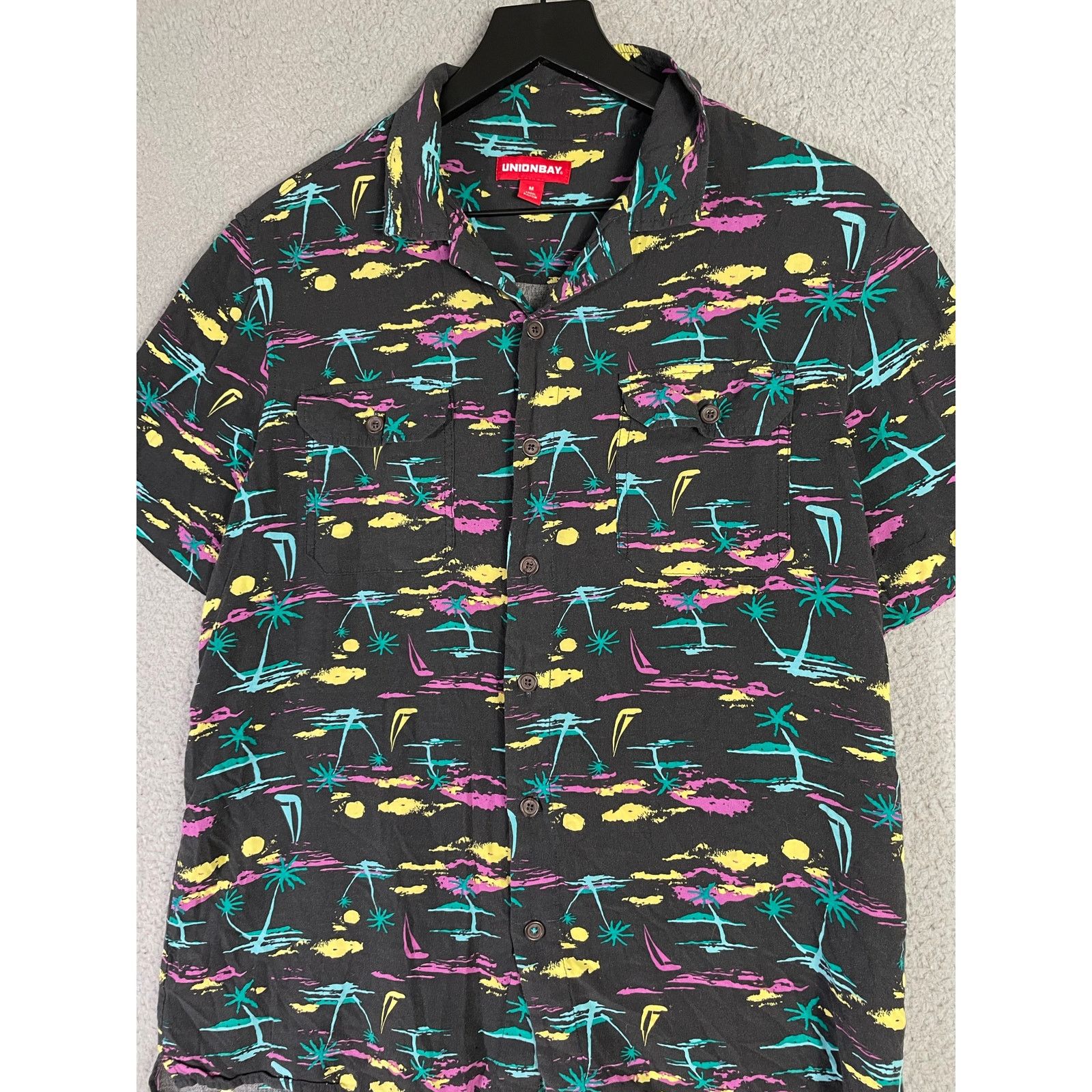 UNIONBAY Unionbay Tropical Print Short Sleeve Shirt Rayon Medium Size US M / EU 48-50 / 2 - 6 Thumbnail