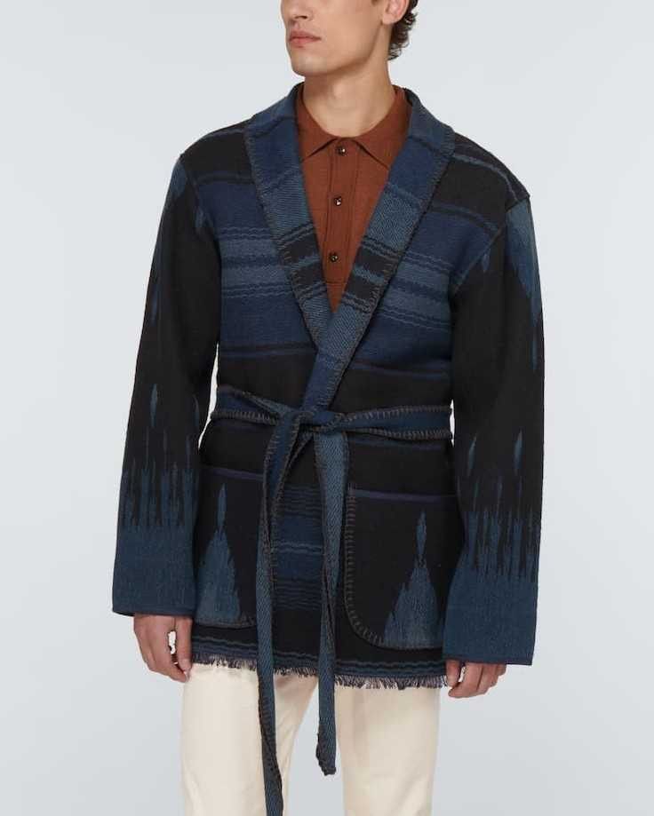 RRL Ralph Lauren Belted Cardigan Jacquard Jacket Size US XL / EU 56 / 4 - 2 Thumbnail