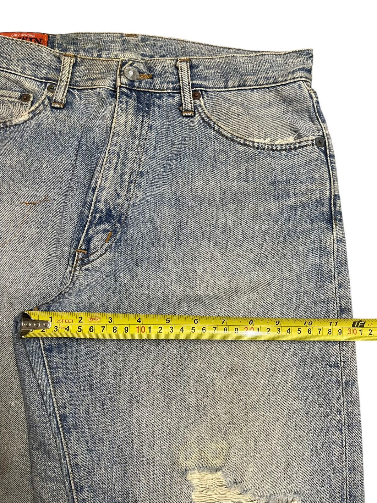 Edwin Vintage 90s Edwin Blue Faded Wash Distressed Baggy Jeans Size US 32 / EU 48 - 16 Thumbnail