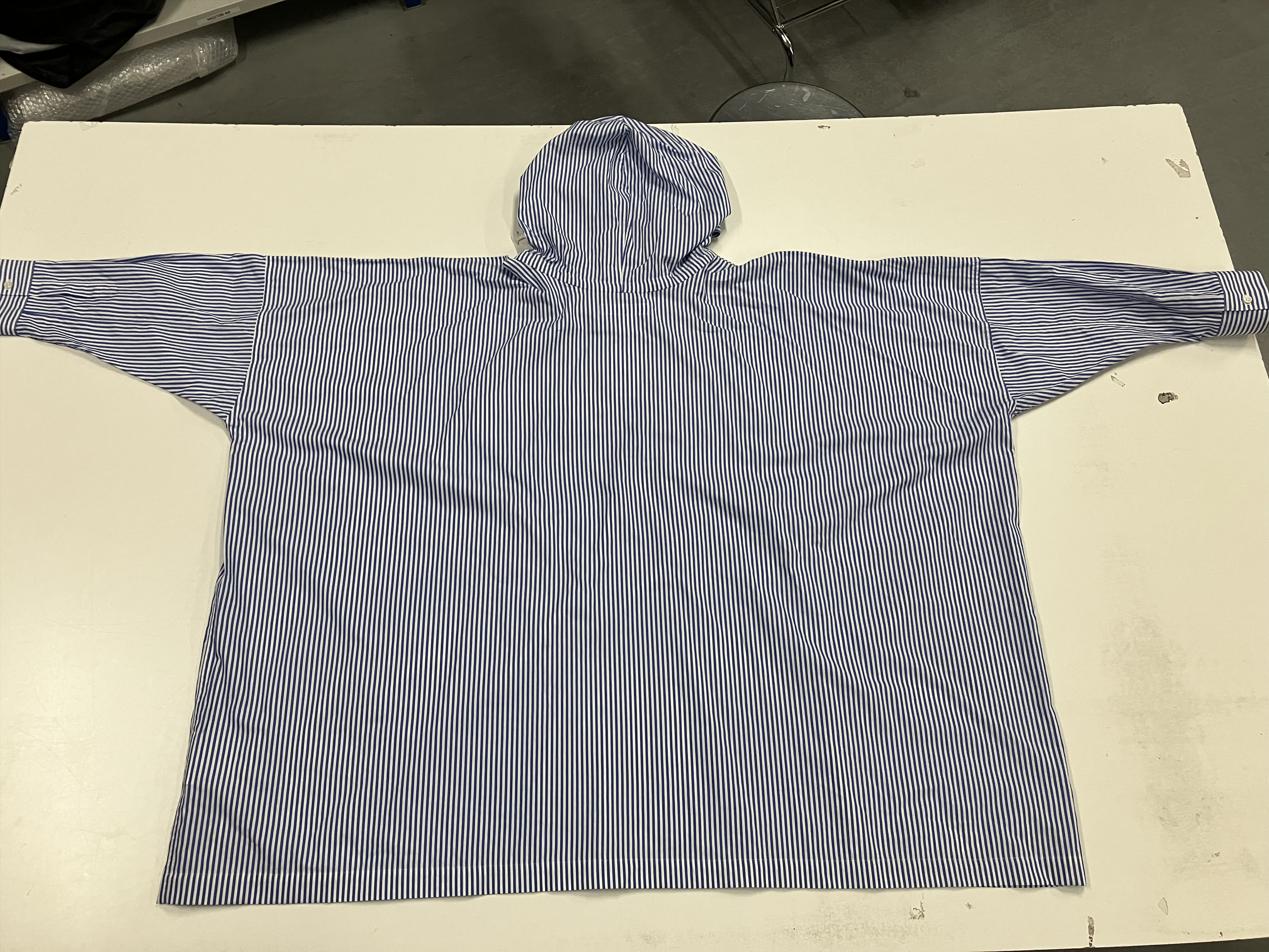 Comme des Garcons SHIRT FI-C002 CDG SHIRT Cotton Striped Anorak Parka Blue Size US XL / EU 56 / 4 - 2 Thumbnail
