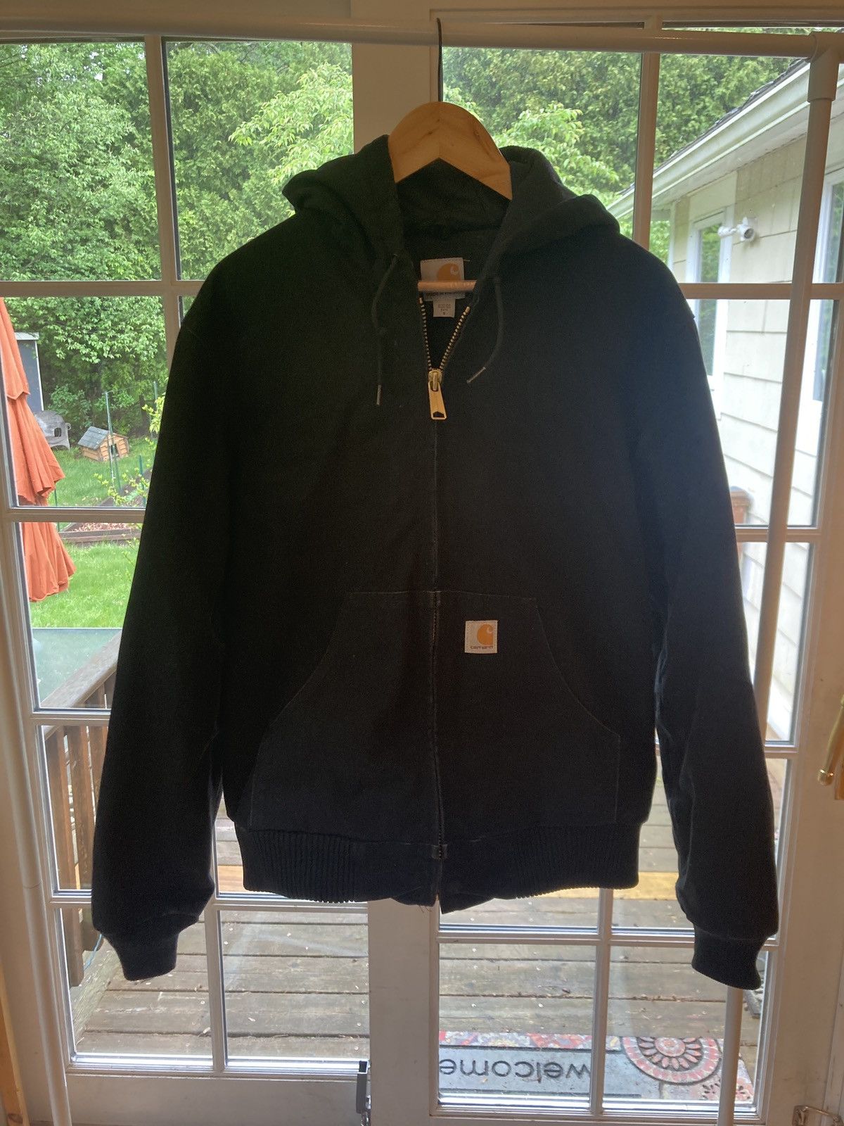 image of Carhartt Hooded Jacket in Black, Men's (Size Small)