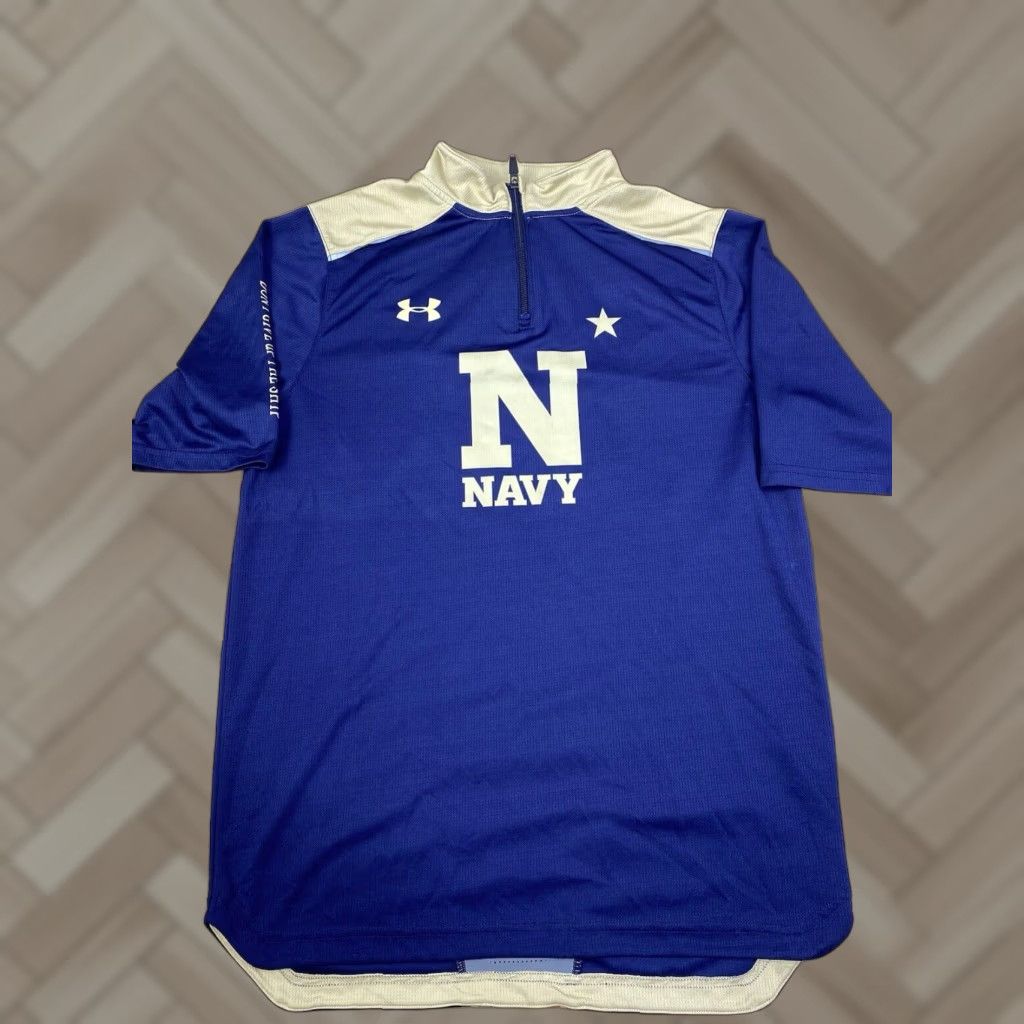 Under Armour Under Armour US Navy 1/4 Zip Pullover Shirt Mens M Blue Short Sleeve #9780 Size US M / EU 48-50 / 2 - 1 Thumbnail