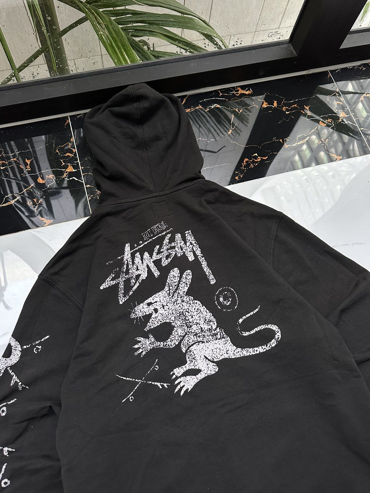 Stussy × Vintage RARE STUSSY RAT BIG LOGO STREETWEAR ZIP HOODIE Size US L / EU 52-54 / 3 - 9 Thumbnail