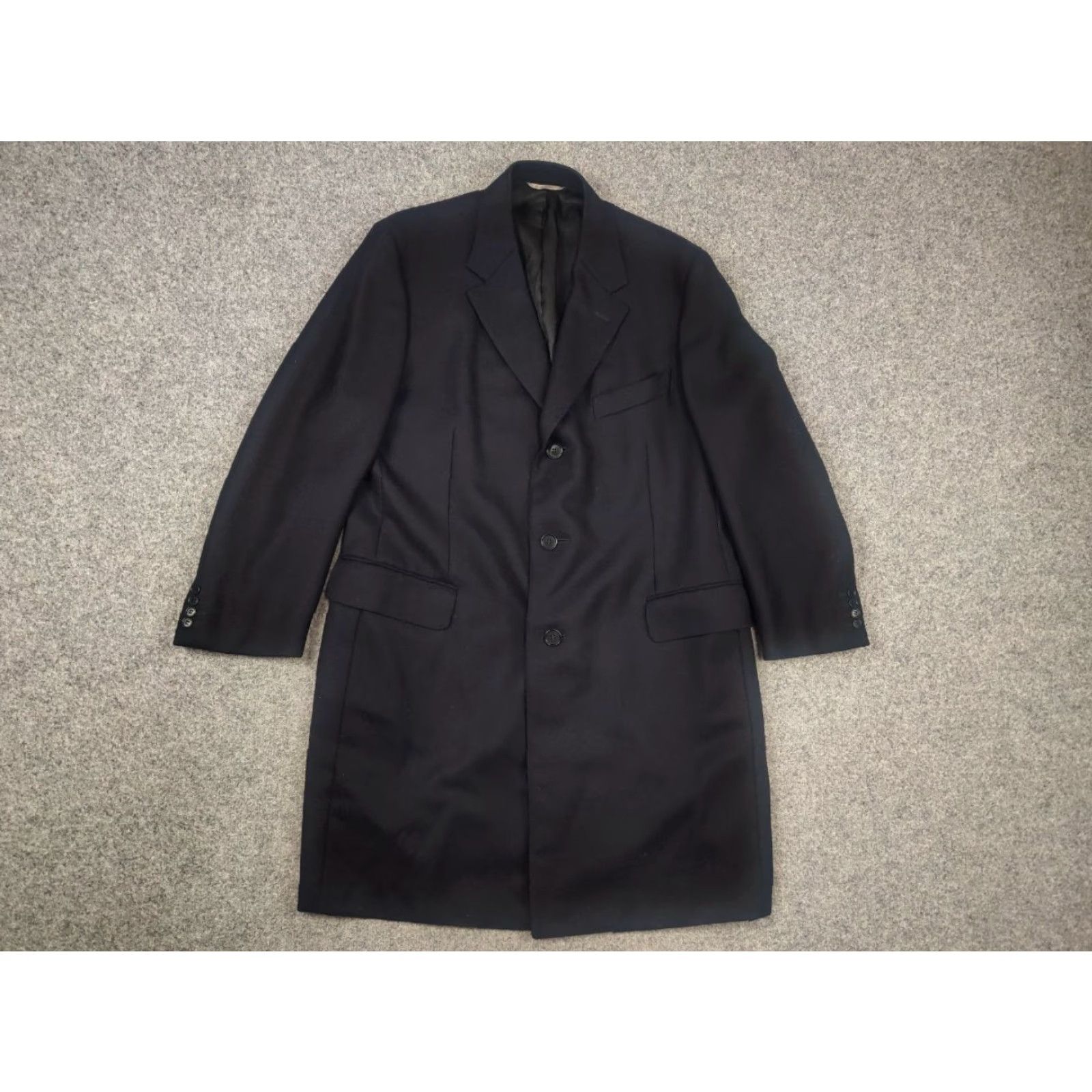 Canali Canali Italy Design 57110 Navy Wool Overcoat Mens XL Blue Wool Jacket Three Buttons Size US XL / EU 56 / 4 - 3 Thumbnail