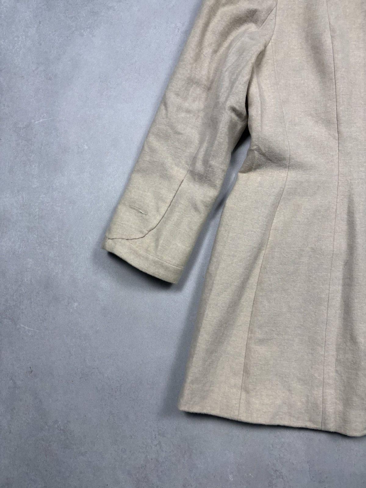 Other Jacques Fath Paris Beige Wool Tailored Blazer Coat Vintage Size L / US 10 / IT 46 - 16 Thumbnail