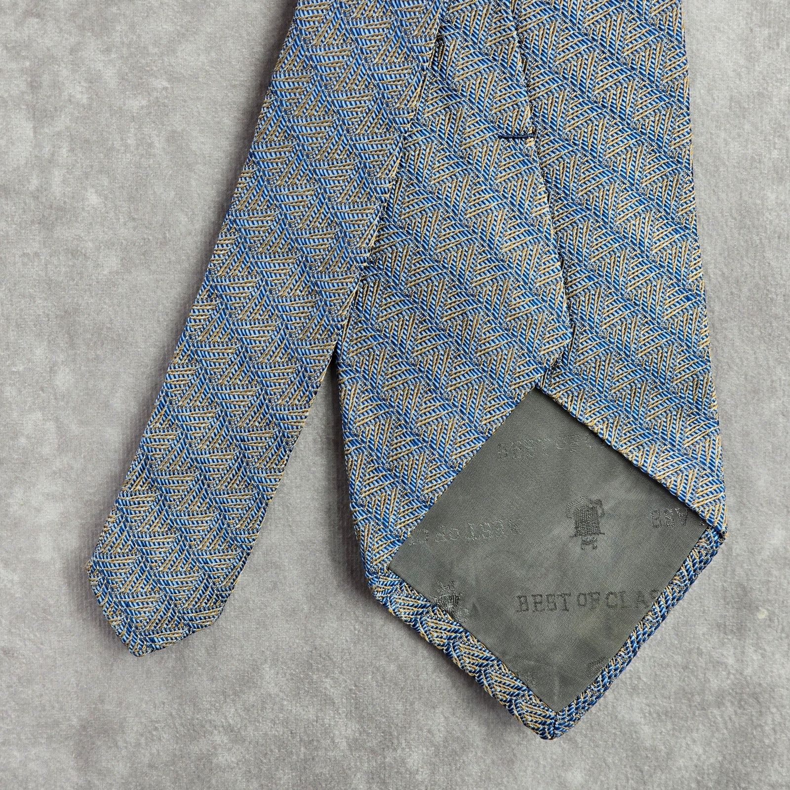 Robert Talbott Robert Talbott Blue Weave Repp Stripe Silk Men's Neck Tie Size 30 - 6 Thumbnail