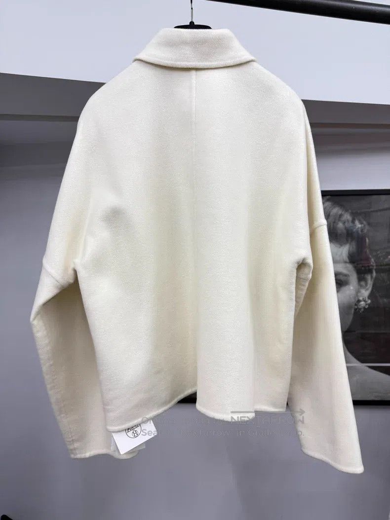 Hermes Hermes White Cashmere Coat for Fall-Winter 2023 Size XS / US 0-2 / IT 36-38 - 3 Thumbnail