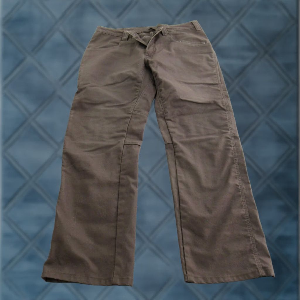 Vintage 1620 Mens Work Pants 36x28 Brown Cordura Canvas Stretch Relaxed Made USA Chino Straight Front 5-Pocket Pockets Logo XS? Size US 36 / EU 52 - 1 Thumbnail