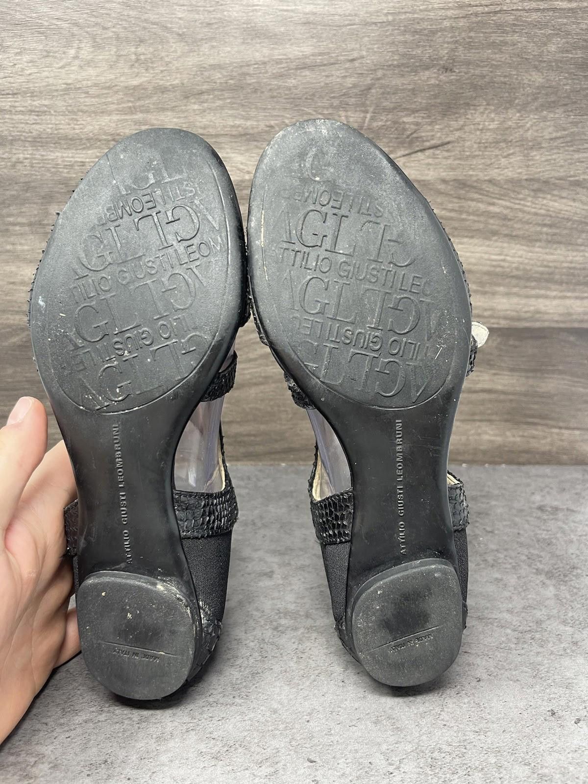 AGLINI AGL Gladiator Sandals Womens Size 6.5 (36.5) Black Leather Size US 6.5 / IT 36.5 - 8 Thumbnail