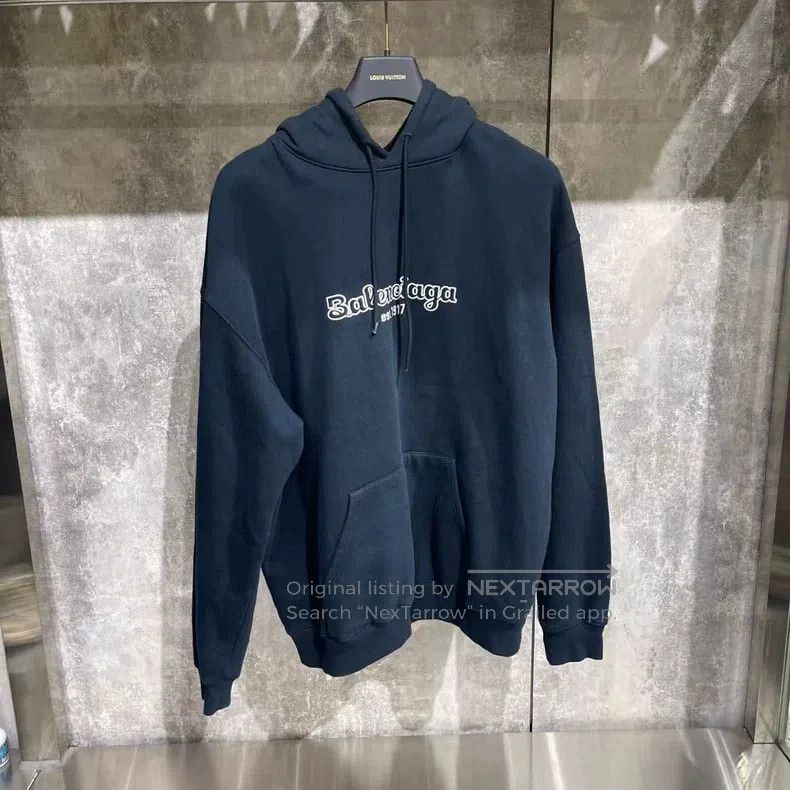 Balenciaga Balenciaga Logo Embroidered Sweatshirt Size US XL / EU 56 / 4 - 1 Thumbnail