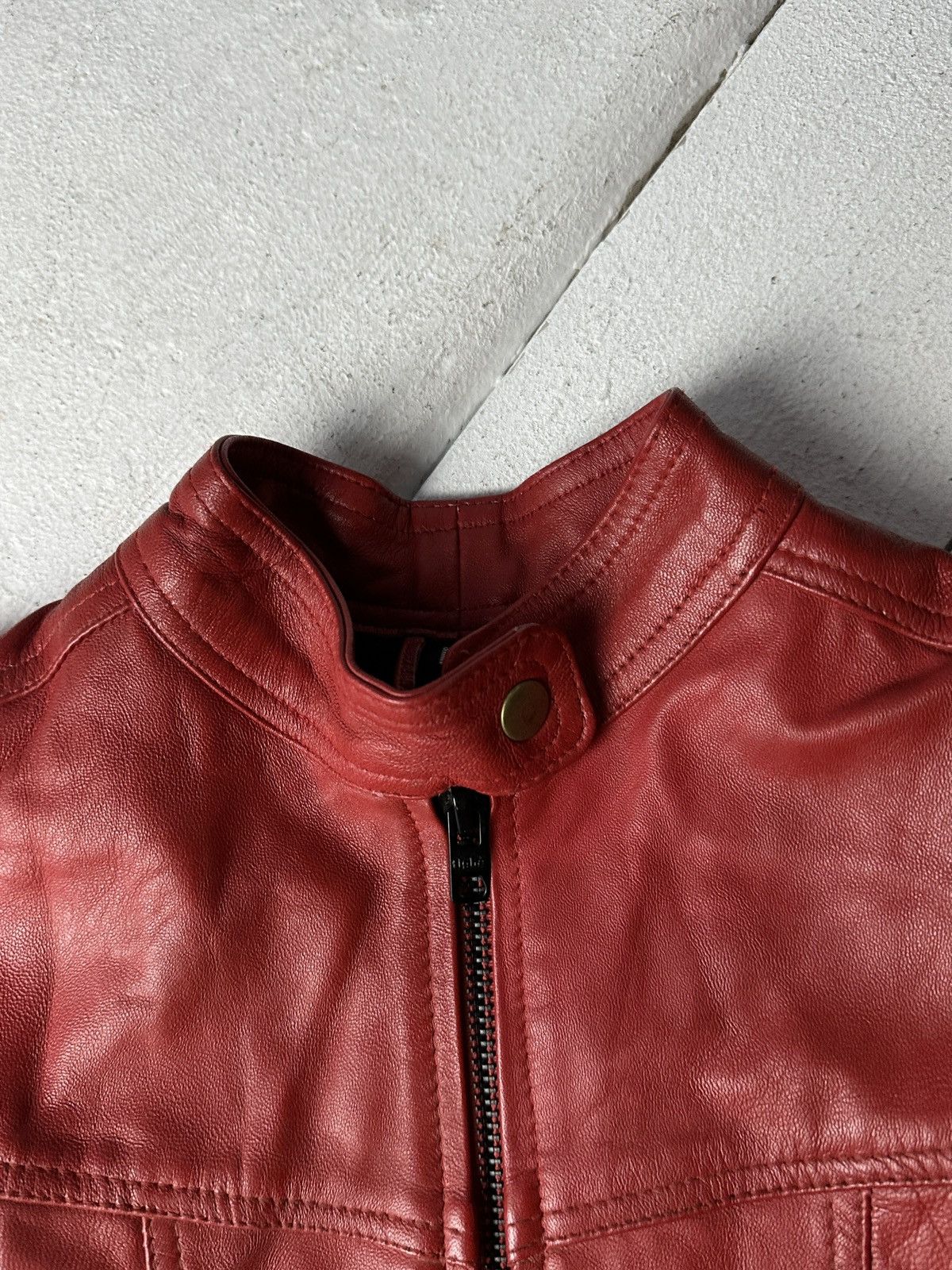 Other 🚨Y2K RICK OWENS TYPE DIRTY SLIM FIT ZIP LEATHER JACKET Size M / US 6-8 / IT 42-44 - 6 Thumbnail